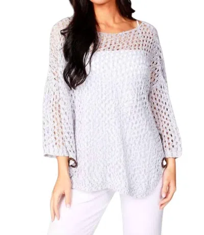 French Kyss Aimee Wooden Button Poncho In Slate In Grey