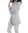 French Kyss Amaya Long Grommet Jacket In Light Gray In Multi