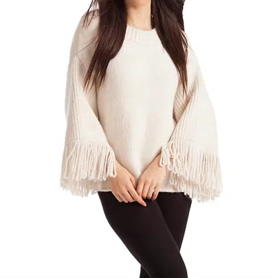 French Kyss Amia Ribbed V-neck Sweater In Ivory In Multi