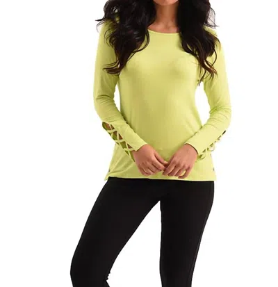 French Kyss Arielle Long Sleeve Top In Lime In Green