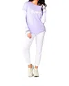 French Kyss Beach Crew Top In Lilac In Blue