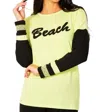 French Kyss Beach Crew Top In Lime/black In Multi