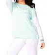 French Kyss Beach Crew Top In Mist In Grey