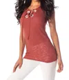 French Kyss Blake Nautical Tank Top In Rust White In Multi