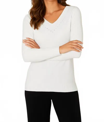 French Kyss Braided V-neck Top In White