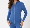 Shop French Kyss Braided Zip Up Jacket In Denim In Multi