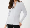 French Kyss Braided Zip Up Jacket In Slate In Grey