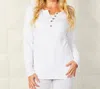 FRENCH KYSS BUTTON TOP IN WHITE