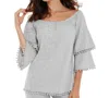 French Kyss Caroline Off The Shoulder Top In Off White In Gray