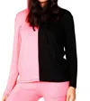 French Kyss Color Block Hoodie In Black/coral In Multi
