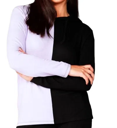 French Kyss Color Block Hoodie In Black/lilac In Multi