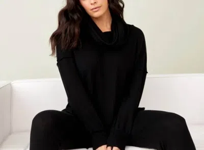 French Kyss Cowl Neck Poncho In Black