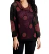 French Kyss Crochet Dot Poncho In Blackfucshia In Multi