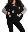 French Kyss Crochet Dot Poncho In Blackfrost In Multi
