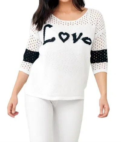 French Kyss Crochet Love Crew In White