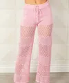 French Kyss Crochet Pant In Blush In Pink