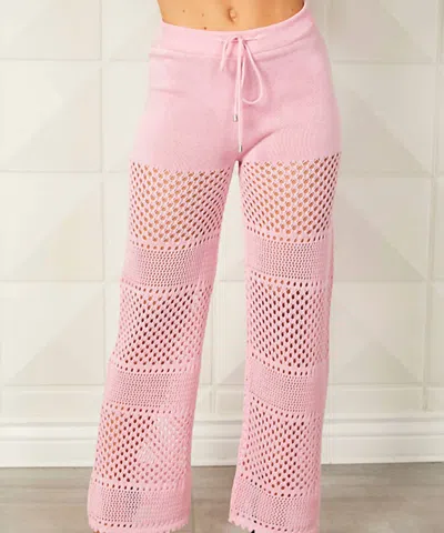 French Kyss Crochet Pant In Blush In Pink