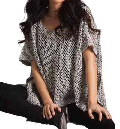 French Kyss Crochet Poncho In Frost