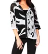 French Kyss Crochet Safari Zip Hoodie In White Black In White