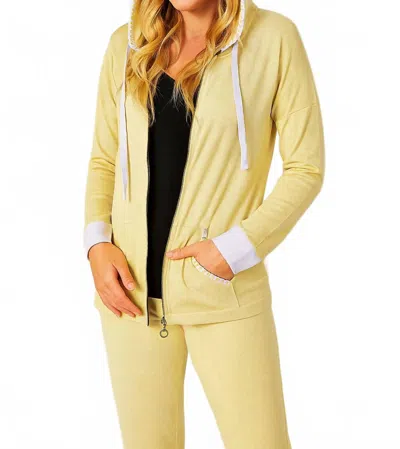 French Kyss Detail Zip Up Hoodie In Sun In Yellow