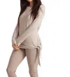 French Kyss Ellie Side Tie Kashmira Sweater In Oatmeal In White