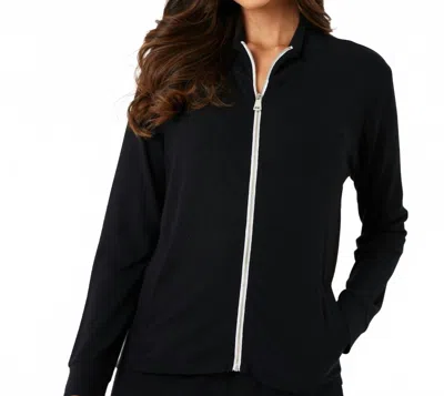 French Kyss Heart Back Zip Up Jacket In Black/ivory