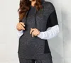 FRENCH KYSS HOODIE TUNIC IN STEEL COMBO