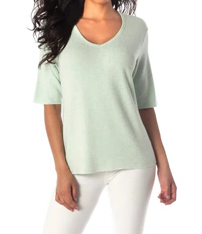 French Kyss Jacqueline Kashmira V-neck Short Sleeve In Mint In Green
