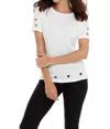 French Kyss Jenna Grommet Top In Off White In White