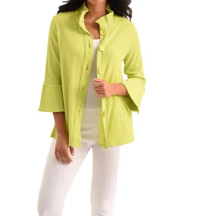 French Kyss Kara 3/4 Jacket In Lime In Multi