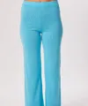 French Kyss Knit Lounge Pant In Turquoise In Blue