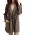 FRENCH KYSS LARA LONG TWEED CARDIGAN IN OLIVE MULTI