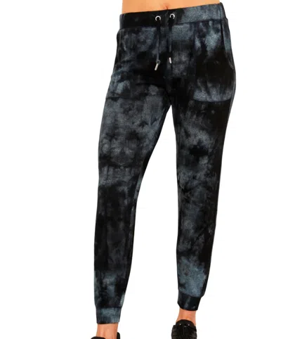 French Kyss Marble Wash Joggers In Storm In Black