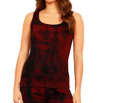French Kyss Marble Wash Tank In Sangria In Red