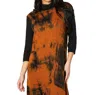 French Kyss Marble Wash Turtleneck Dress In Spice In Brown