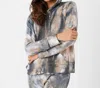 French Kyss Marble Wash Zip Hoodie In Grey