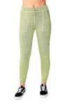 French Kyss Melange Joggers In Lime In Green