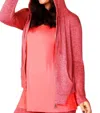 French Kyss Melange Zip Hoodie In Coral In Pink
