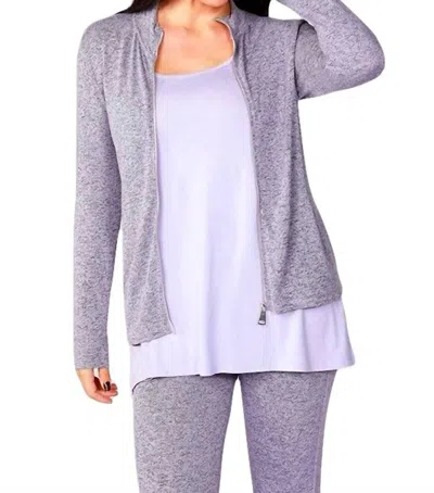 French Kyss Melange Zip Jacket In Lilac In Blue