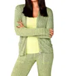 French Kyss Melange Zip Jacket In Lime In Multi