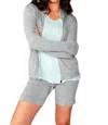 French Kyss Melange Zip Jacket In Mist In Grey