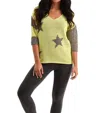 French Kyss Mia Star Crochet Top In Kiwi In Multi