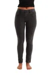 French Kyss Mid Rise Jegging In Charcoal In Pink