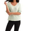 French Kyss Nina Grommet 3/4 Top In Mint In Multi