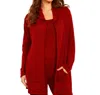 FRENCH KYSS OPEN HOODIE DUSTER IN WINE