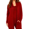 French Kyss Open Hoodie Duster In Wine In Red