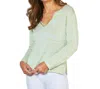 French Kyss Open V-neck Sweater In Lime In Multi