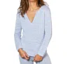 French Kyss Open V-neck Sweater In Slate In Grey
