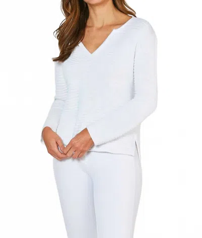 French Kyss Open V-neck Sweater In White