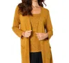 French Kyss Pocket Duster Cardigan In Mango In Multi